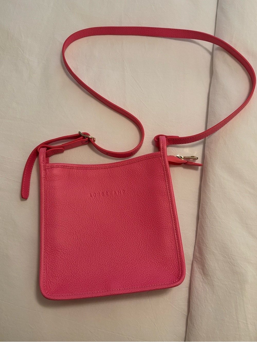 Longchamp Small Le Foulonné Leather Crossbody Bag